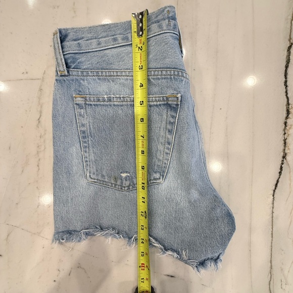 Agolde Light Wash Distressed Cutoff Denim Shorts - Picture 6 of 8